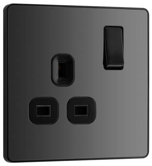 BG Electrical Evolve Black Chrome - Single, switched, single pole