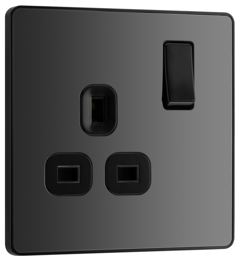 BG Electrical Evolve Black Chrome - Single, switched, single pole