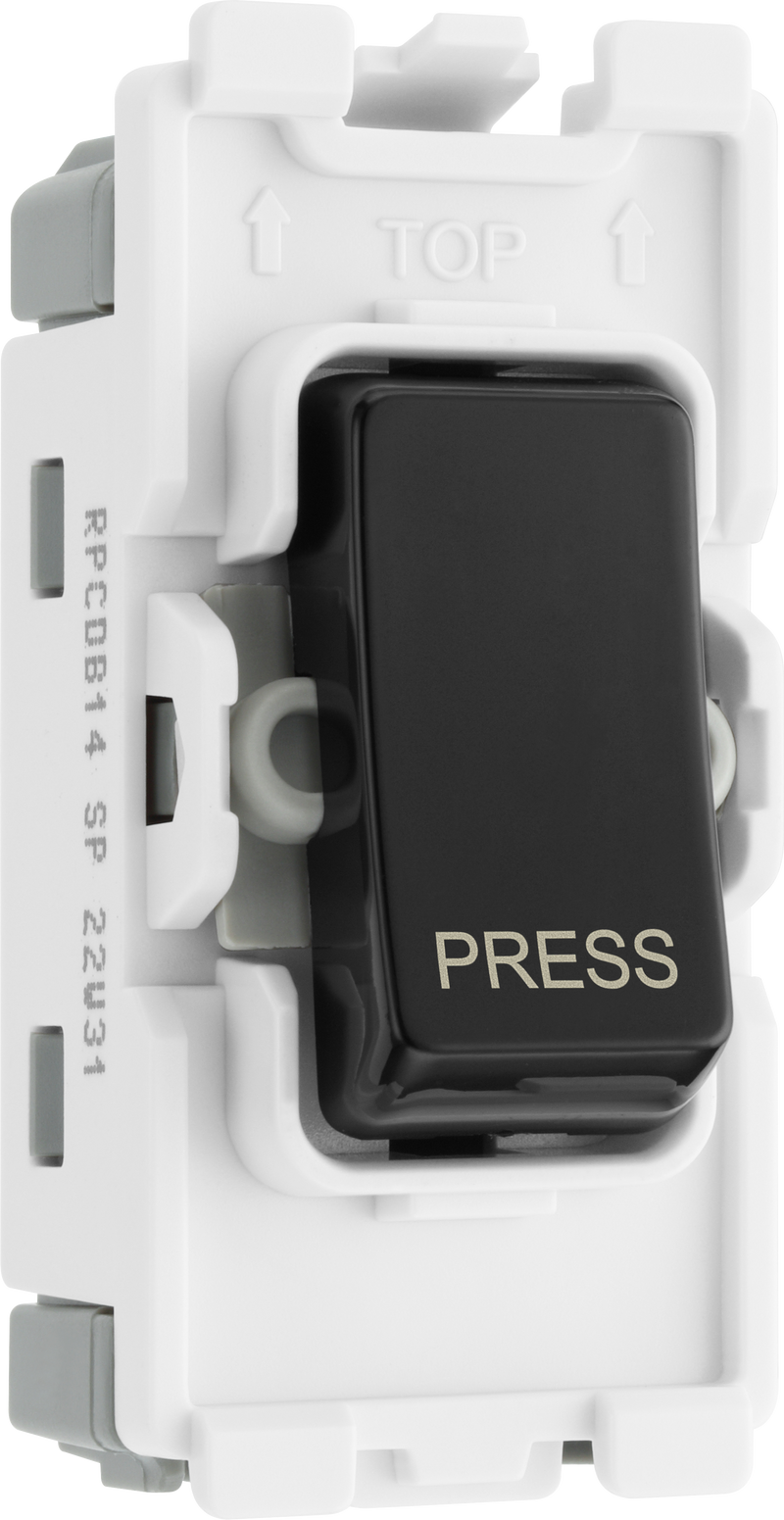 BG Electrical Grid - 1 way, retractive, printed PRESS (EVOLVE BLACK)