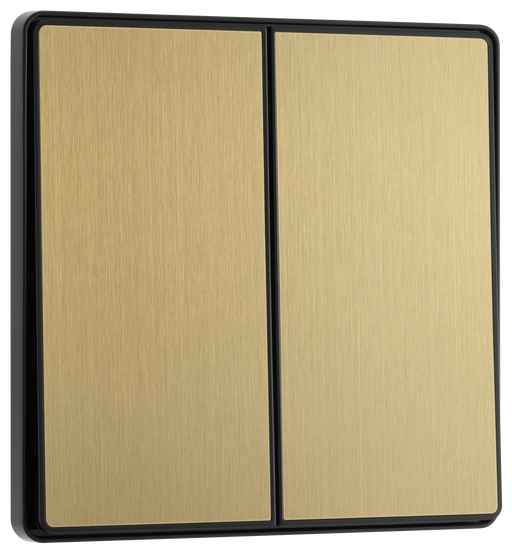 BG Electrical Evolve Satin Brass - Double, 2 way switch, edge rocker