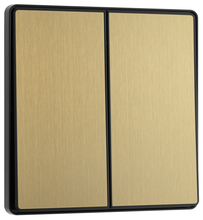 BG Electrical Evolve Satin Brass - Double, 2 way switch, edge rocker