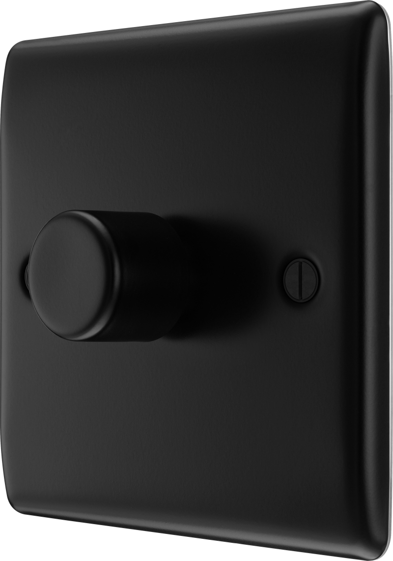 BG Electrical Nexus Metal Matt Black - Single, 2 way push 200W