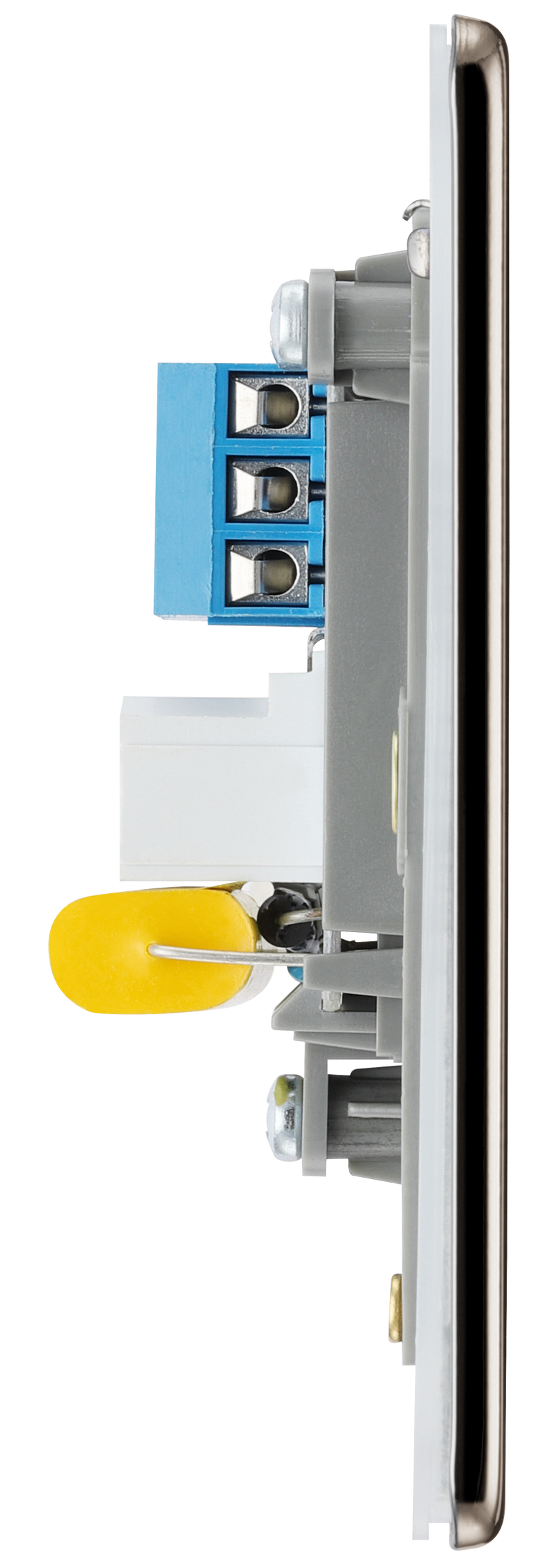 BG Electrical Flatplate Screwless Black Nickel - Single telephone socket, master