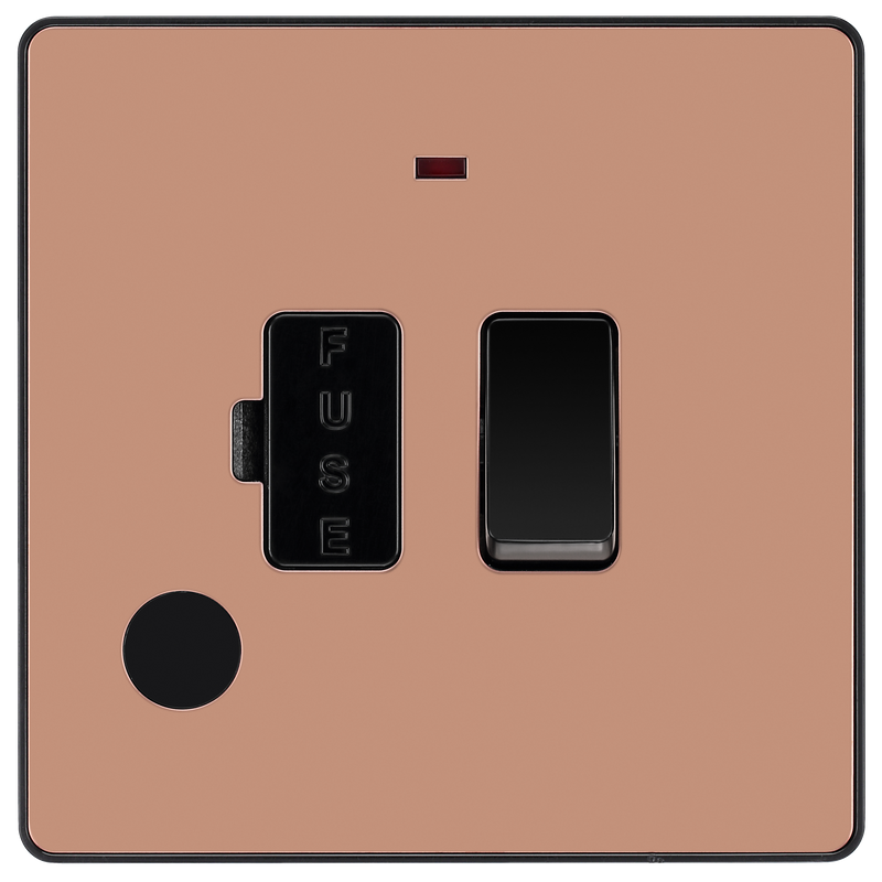 BG Electrical Evolve Polished Copper - Switched and fused with indicator