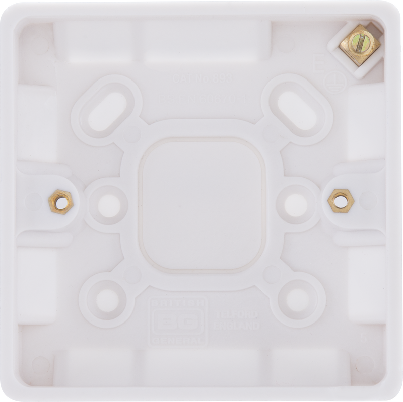 BG Electrical 800 Series - Single with earth terminal, 19mm