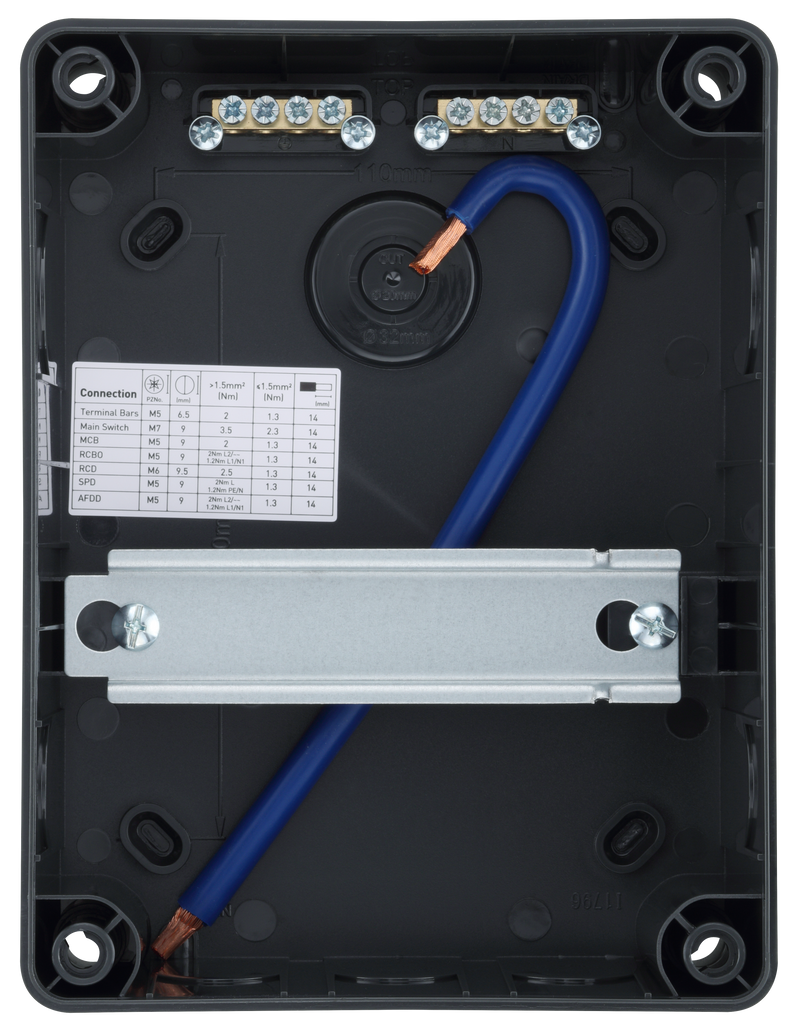 Sync Energy Consumer Unit - 5 Module, IP66, Plastic, Grey, Empty Enclosure
