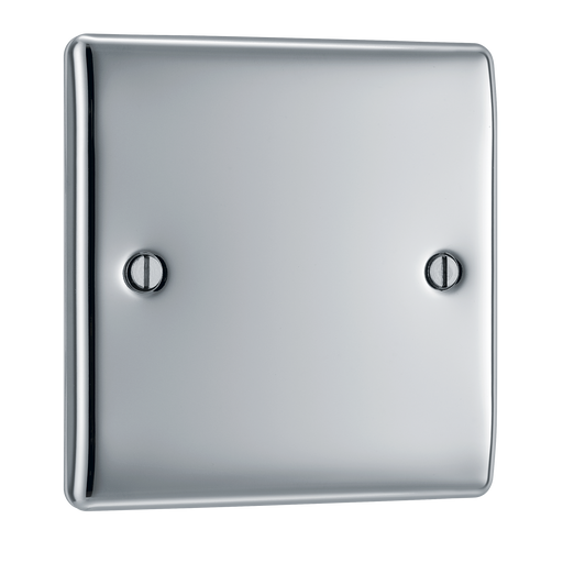 BG Electrical Nexus Metal Polished Chrome - Single, blank plate