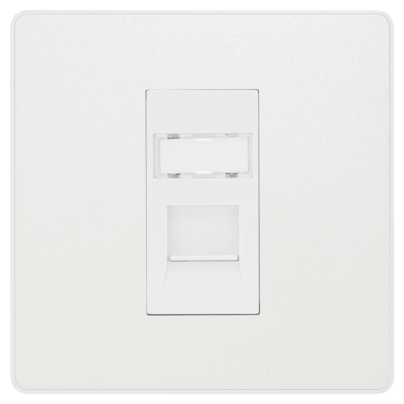 BG Electrical Evolve Pearlescent White - Single, RJ45 telephone socket