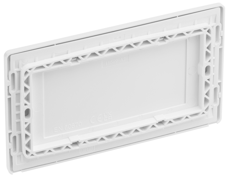 BG Electrical Evolve Brushed Steel - Double, blank plate