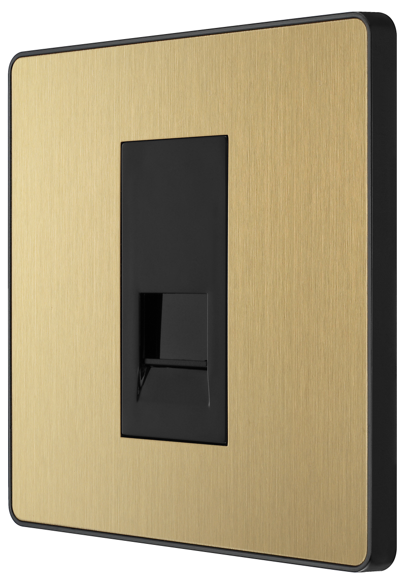 BG Electrical Evolve Satin Brass - Single, telephone socket, secondary