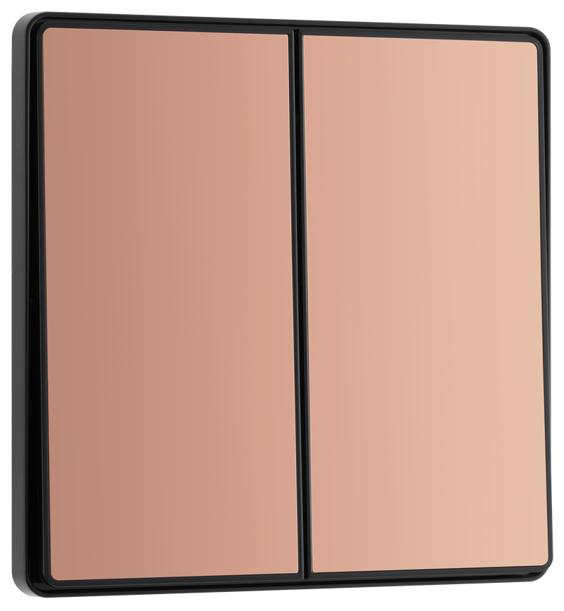 BG Electrical Evolve Polished Copper - Double, 2 way switch, edge rocker