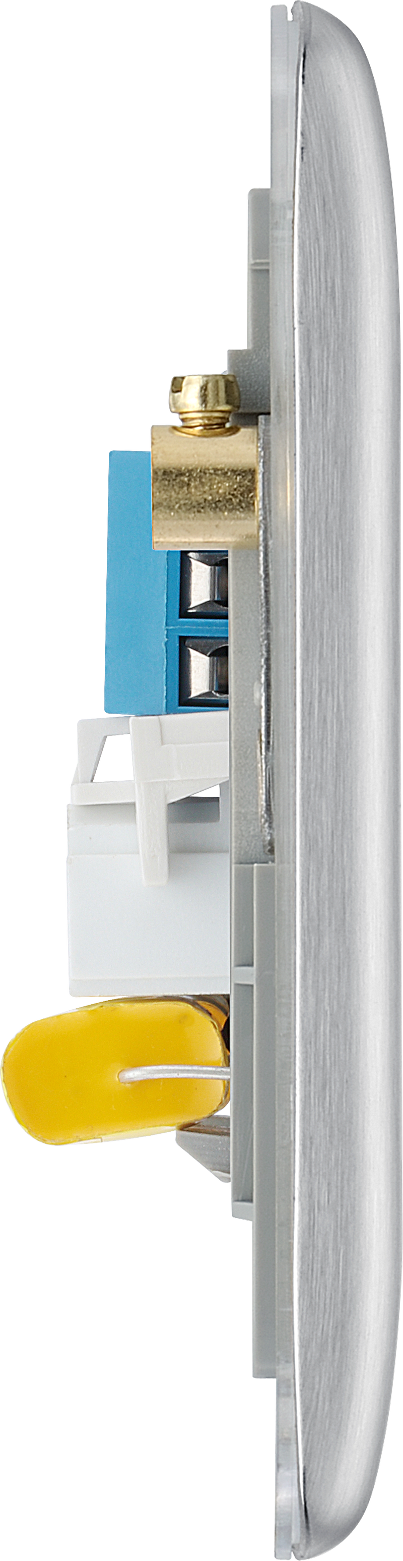 BG Electrical Nexus Metal Brushed Steel - Double, telephone socket, master