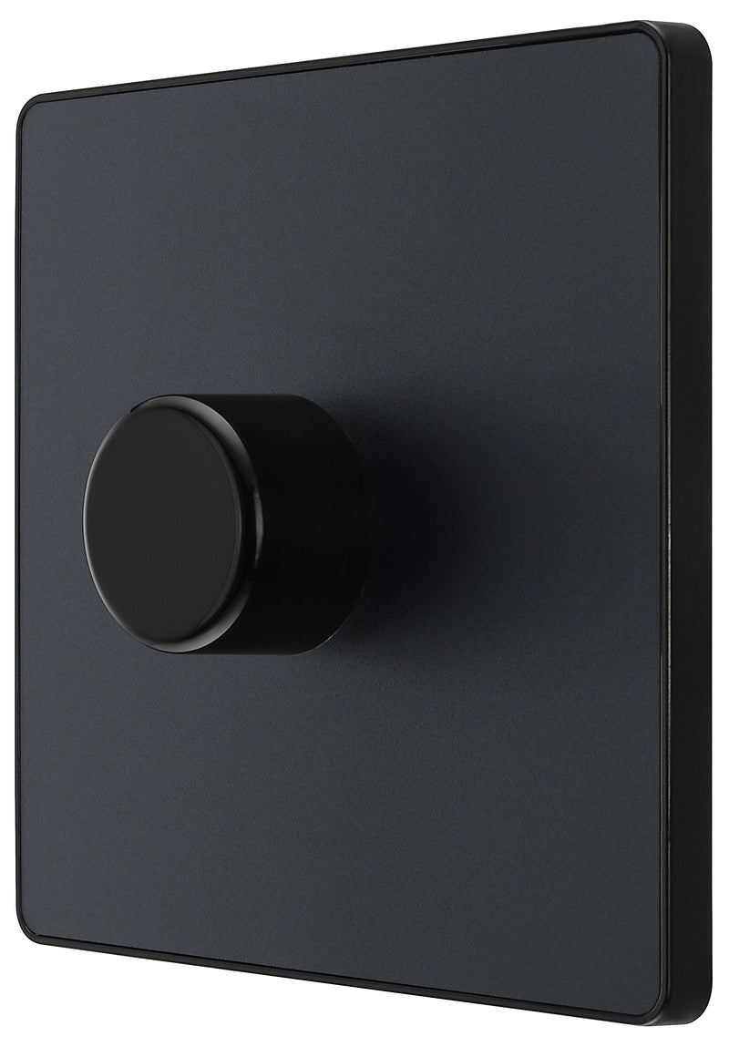 BG Electrical Evolve Matt Grey - Single, 2 way push 200W