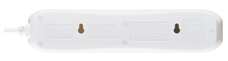 Masterplug Surge - 4 Sockets, 4m, 13A, White