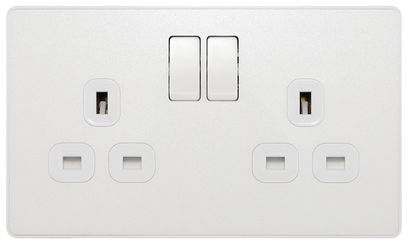 BG Electrical Evolve Pearlescent White - Double, switched, single pole