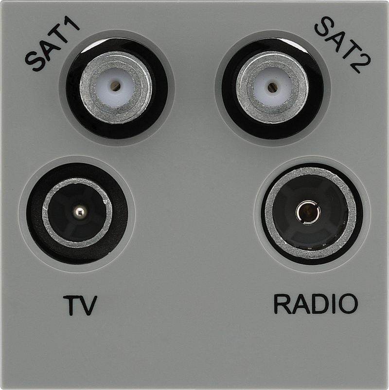 BG Electrical Euro Module - TV radio and dual satellite module - TV IEC male, radio IEC female, dual satellite female