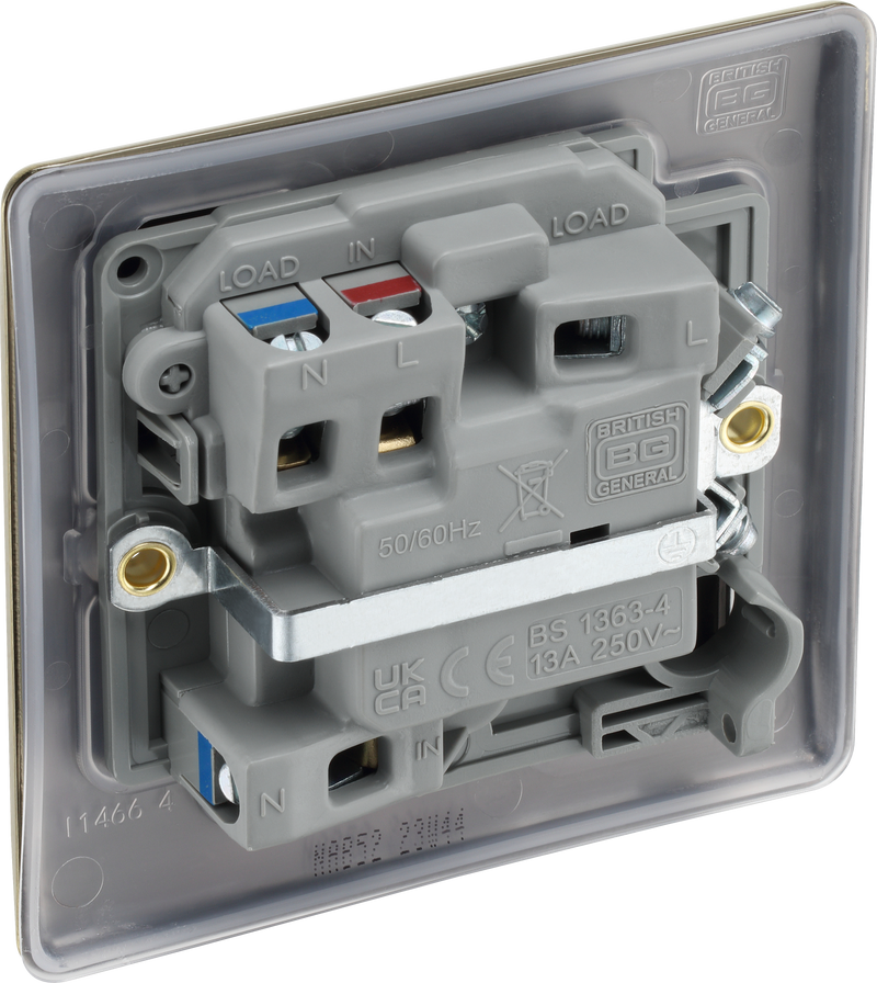 BG Electrical Nexus Metal Antique Brass - Switched and fused with indicator