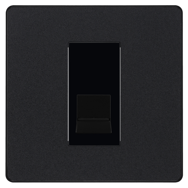 BG Electrical Evolve Matt Black - Single, telephone socket, master