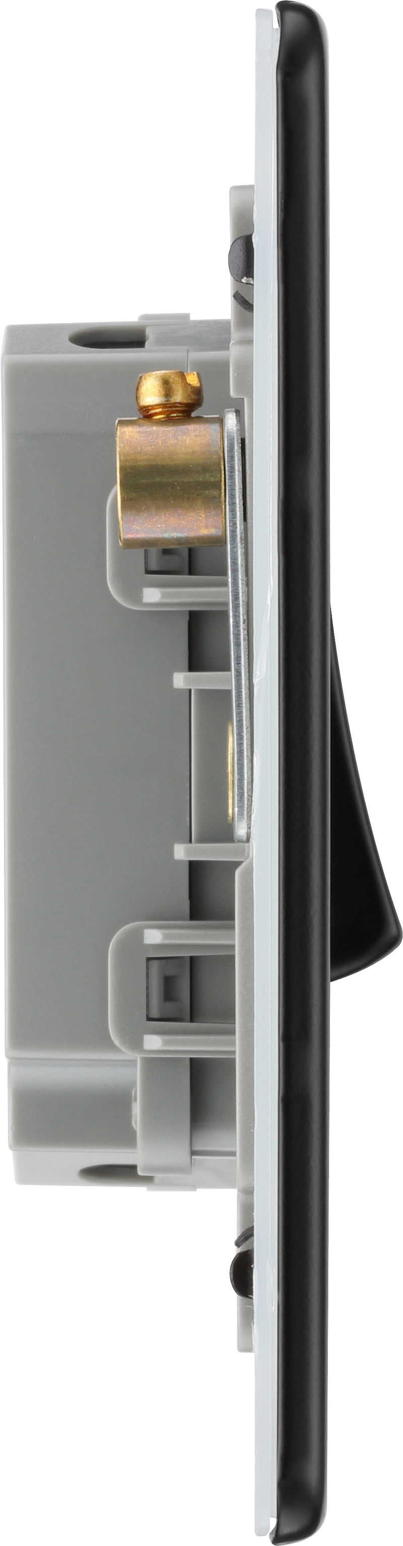 BG Electrical Flatplate Screwless Matt Black - Quadruple, 2 way switch