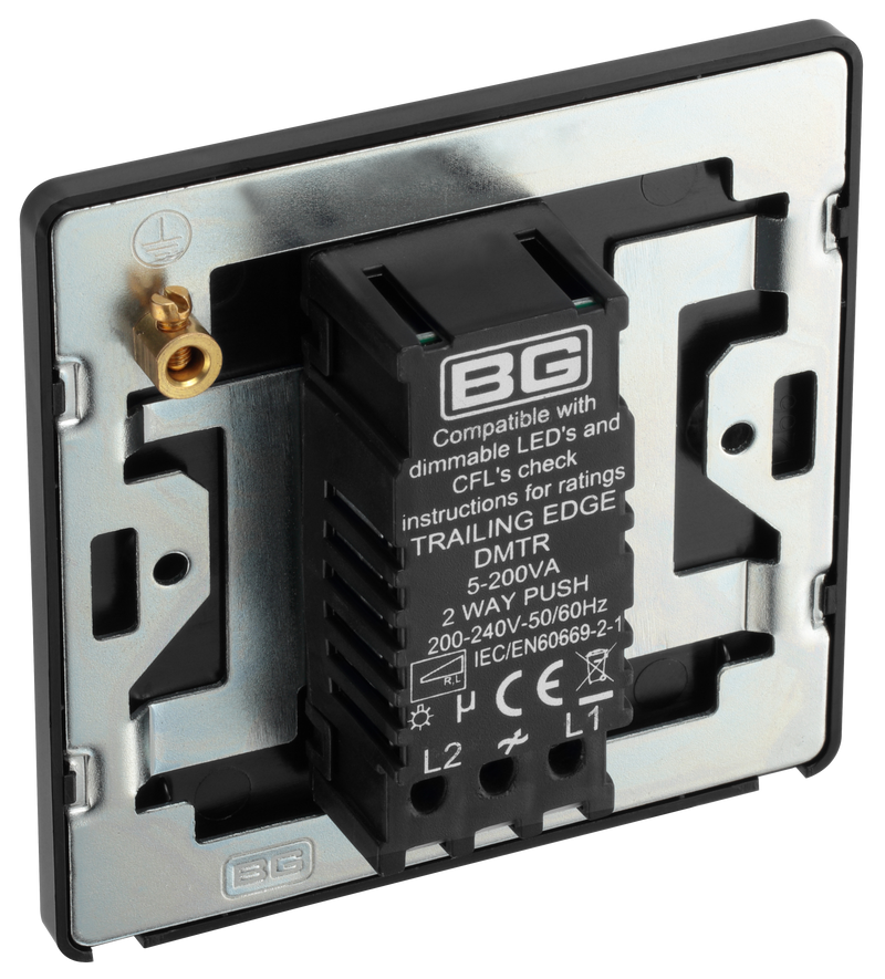 BG Electrical Evolve Satin Brass - Single, 2 way push 200W