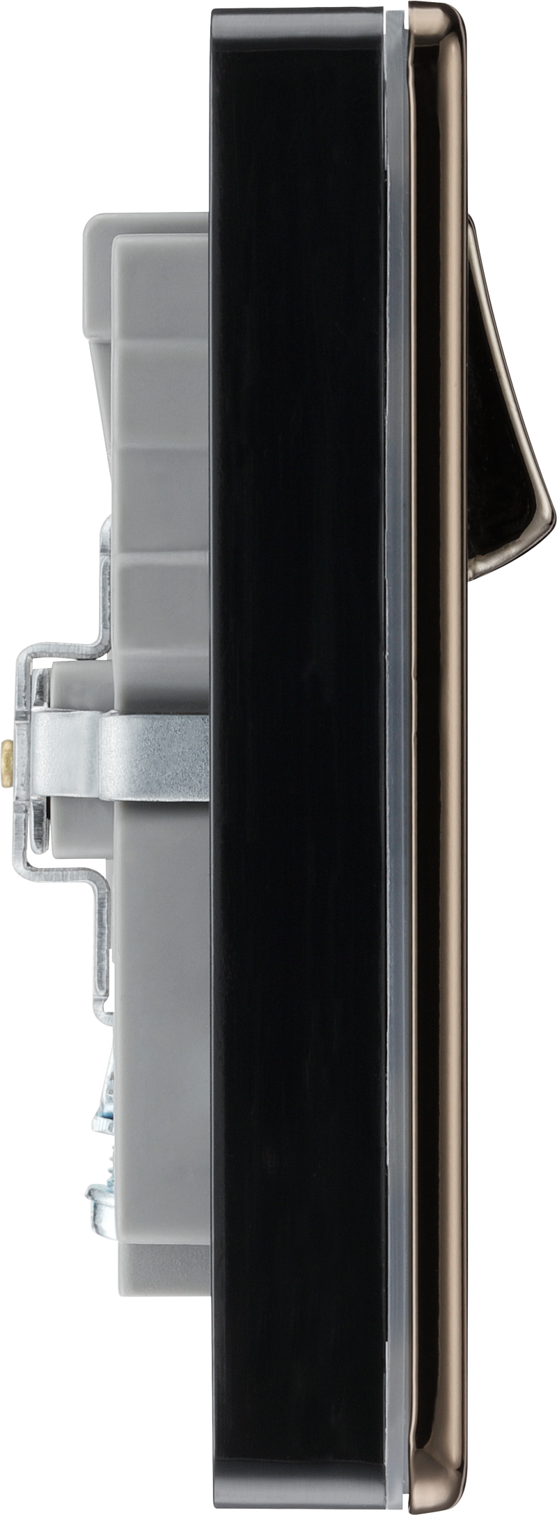 BG Electrical Flatplate Screwless Black Nickel - Double switched single pole, with 2 x USB A