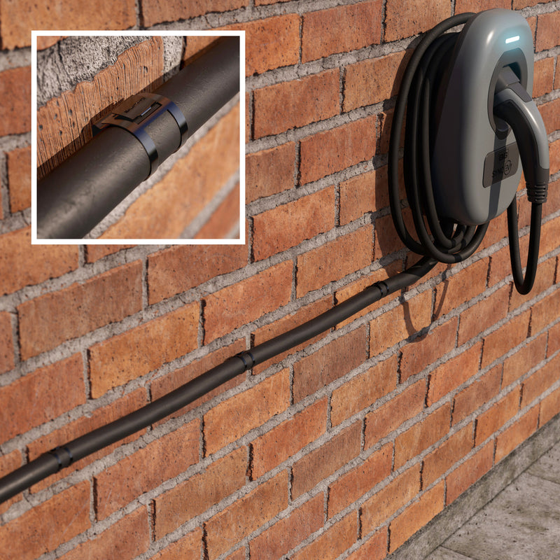 D-Line Fire Clip - EV Fixing Pack 16-21mm Black. Bag of 20 c/w Pan Head Screws & 5mm SDS Bit