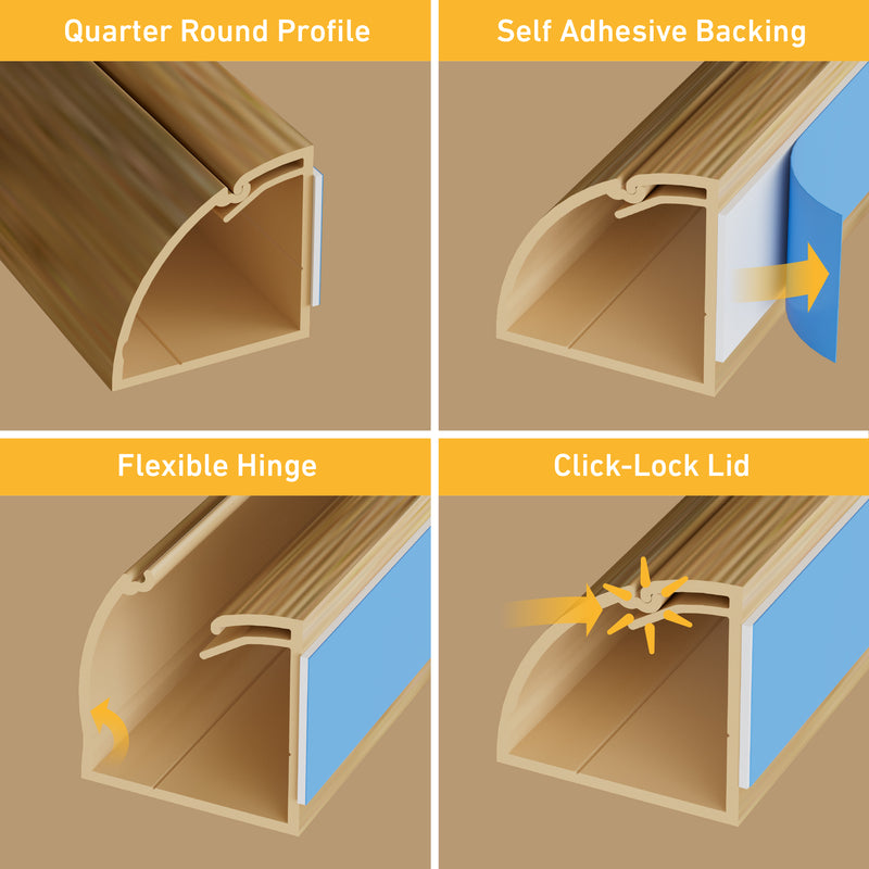 D-Line Trunking - 22x22mm Stainable 2m Self Adhesive Length