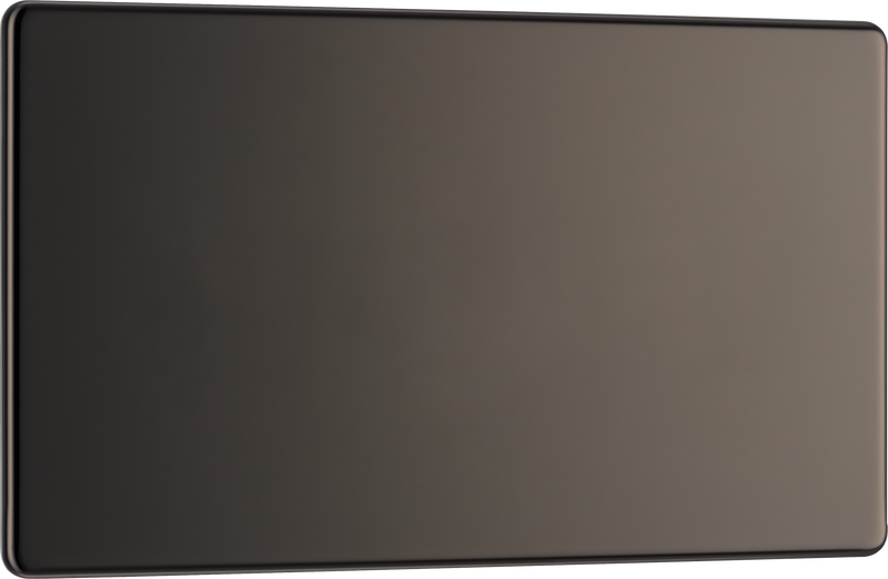 BG Electrical Flatplate Screwless Black Nickel - Double, blank plate