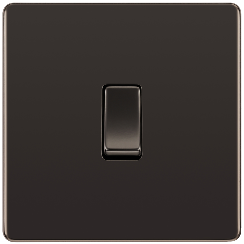BG Electrical Flatplate Screwless Black Nickel - Single 2 way switch