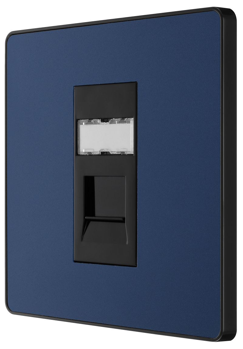 BG Electrical Evolve Matt Blue - Single, RJ45 telephone socket