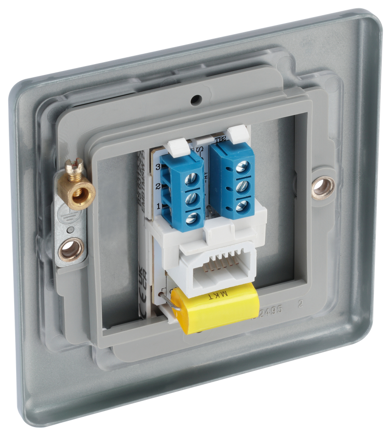 BG Electrical Metal Clad - Single, telephone socket, master