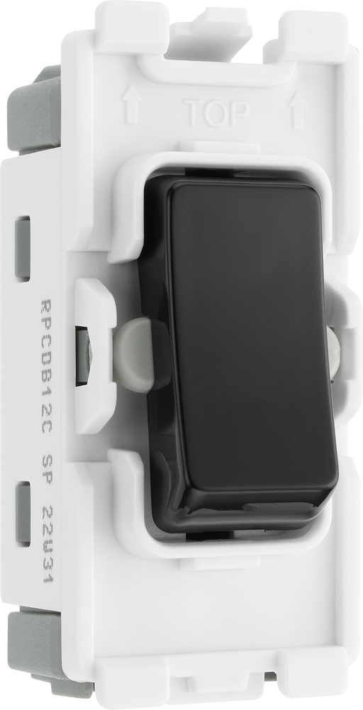 BG Electrical Grid - 2 way, single pole, centre off (EVOLVE BLACK)