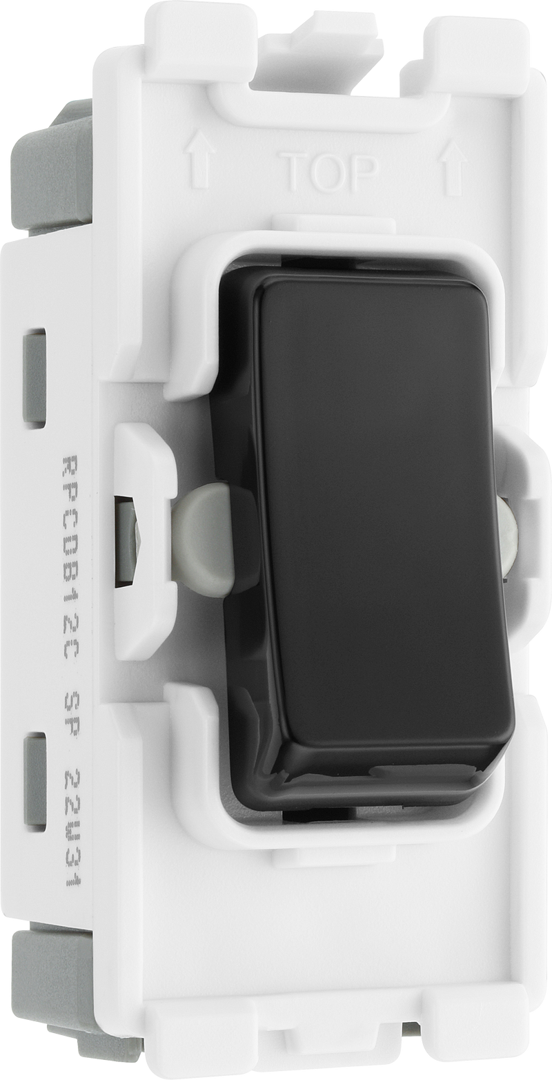 BG Electrical Grid - 2 way, single pole, centre off (EVOLVE BLACK)