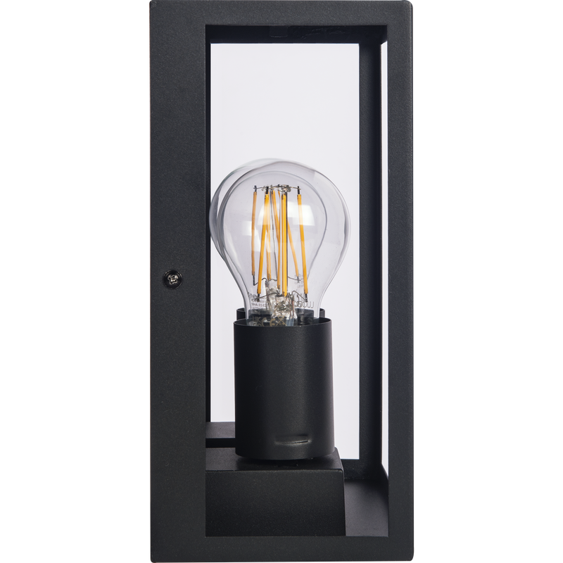 Luceco Azurar Coach Lantern - Exterior Decorative Wall Glass Lanten Twin IP44 E27 Lamp included Black