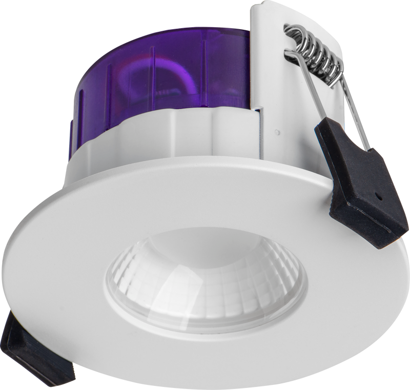 Luceco Ftype Ultra - FType Ultra Fire Rated Downlight 4W/6W 690lm Power Change & CCT Change 3000K / 4000K Dim2Warm Dimmable IP65 White - Flat