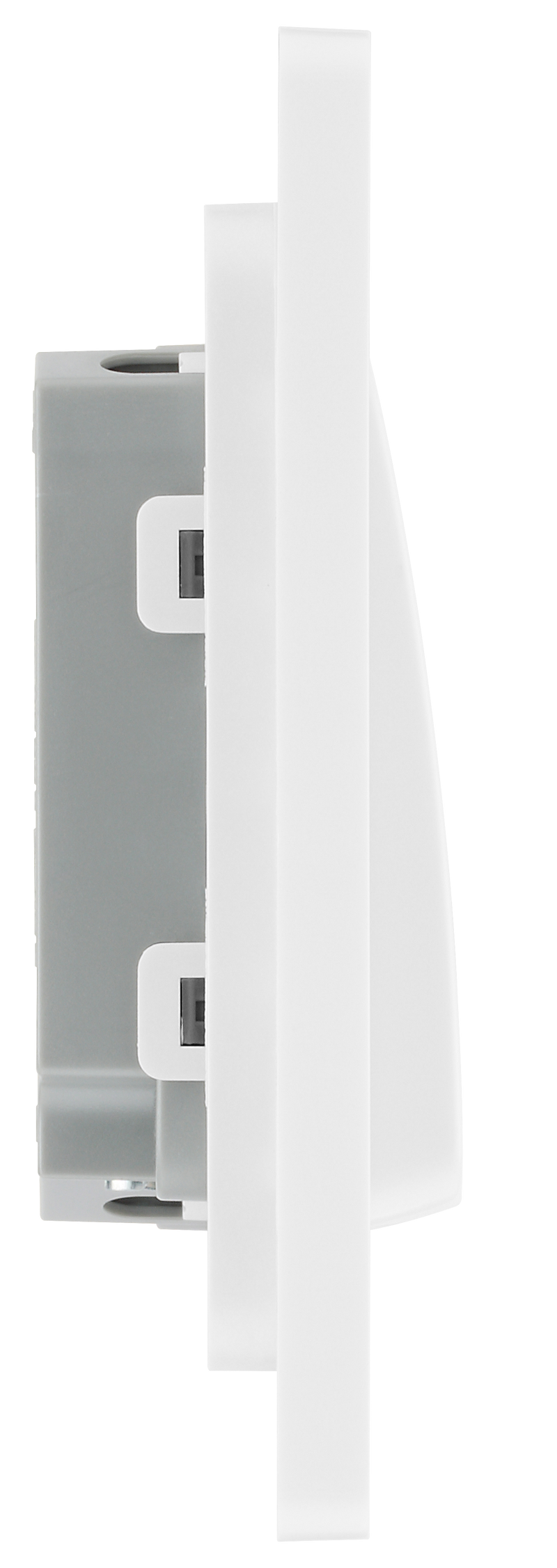 BG Electrical Evolve Pearlescent White - Double, 2 way switch, wide rocker