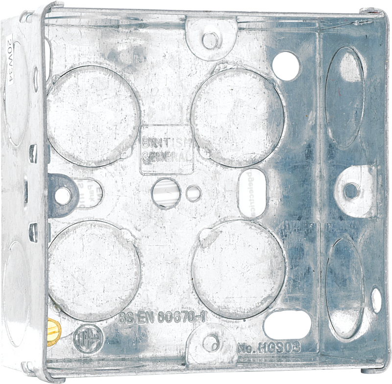 BG Electrical Contractor - Steel Knockout Box, Single, 35mm