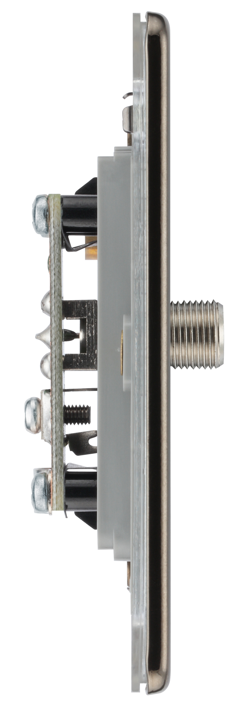 BG Electrical Flatplate Screwless Black Nickel - Single satellite
