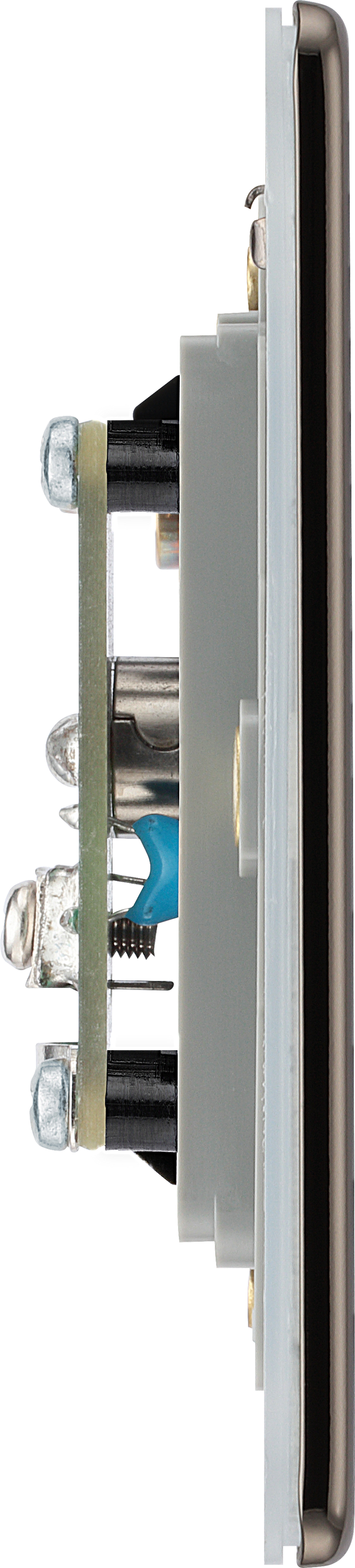 BG Electrical Flatplate Screwless Black Nickel - Double isolated, co-axial