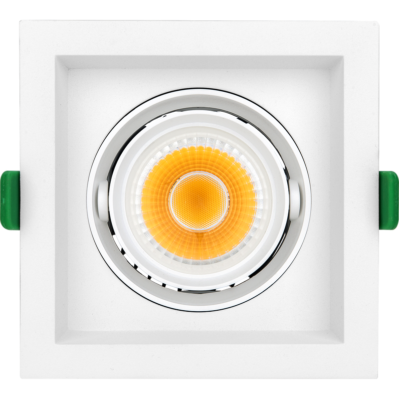 Luceco Square Spotlight - Single square module recessed white 140mm 1900lm 22w 4000k