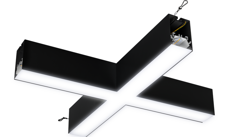 Luceco Contour Suspended - Contour 568mm suspended X connector module 2400lumens with fixed output driver finished in black