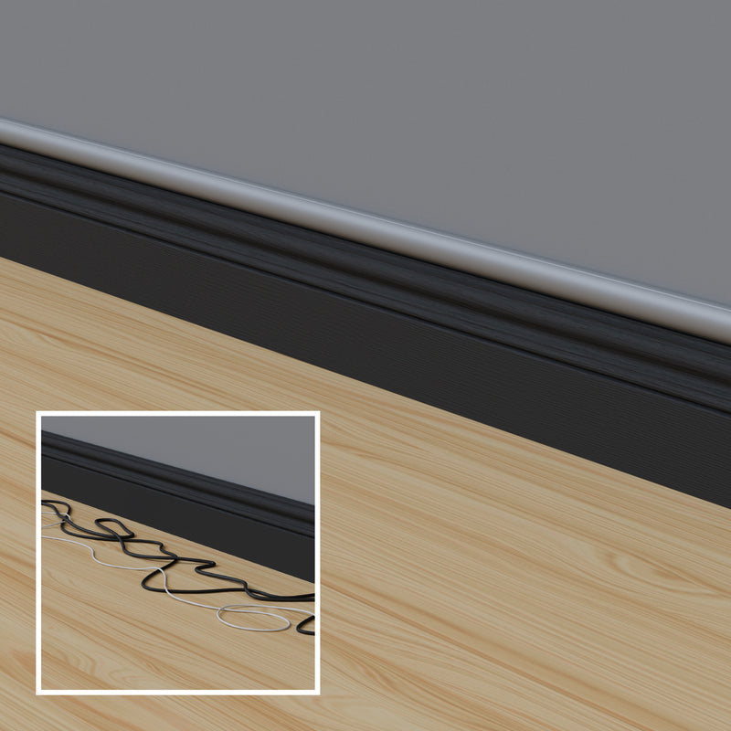 D-Line Trunking - 30x15mm Aluminium-Effect 3m Self Adhesive Length