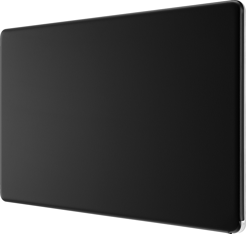 BG Electrical Flatplate Screwless Matt Black - Double, blank plate