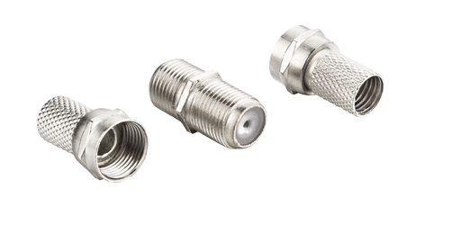 Ross Cable Accessories - Satellite F-Sat connector kit including 2 male F-Sat plugs and 1 coupler (nickel)
