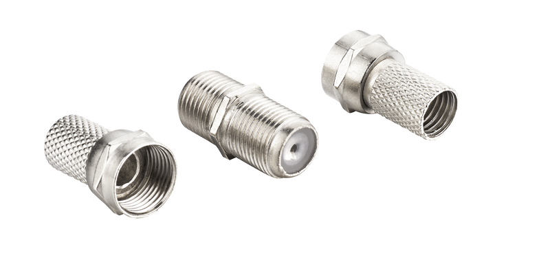 Ross Cable Accessories - Satellite F-Sat connector kit including 2 male F-Sat plugs and 1 coupler (nickel)