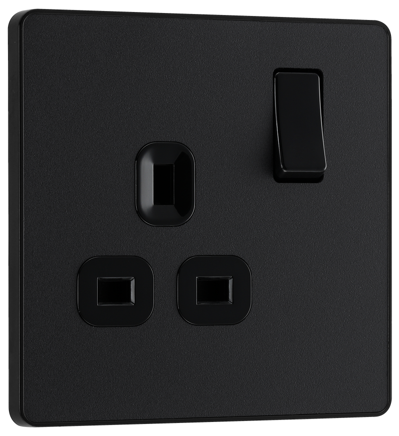 BG Electrical Evolve Matt Black - Single, switched, single pole