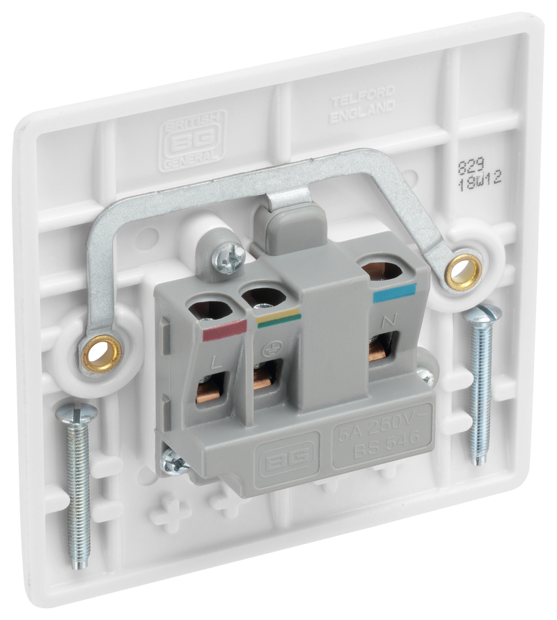 BG Electrical 800 Series - 5A, Single, unswitched, round pin