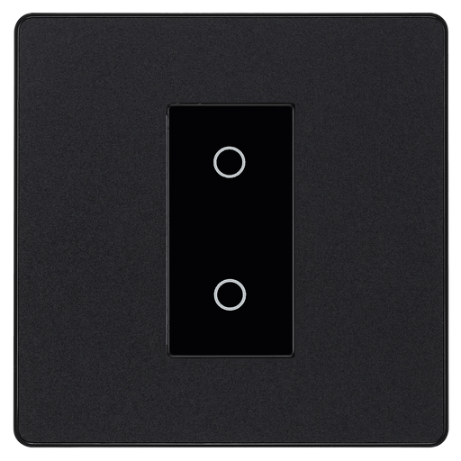 BG Electrical Evolve Matt Black - Single, 2 way touch, 200W, secondary