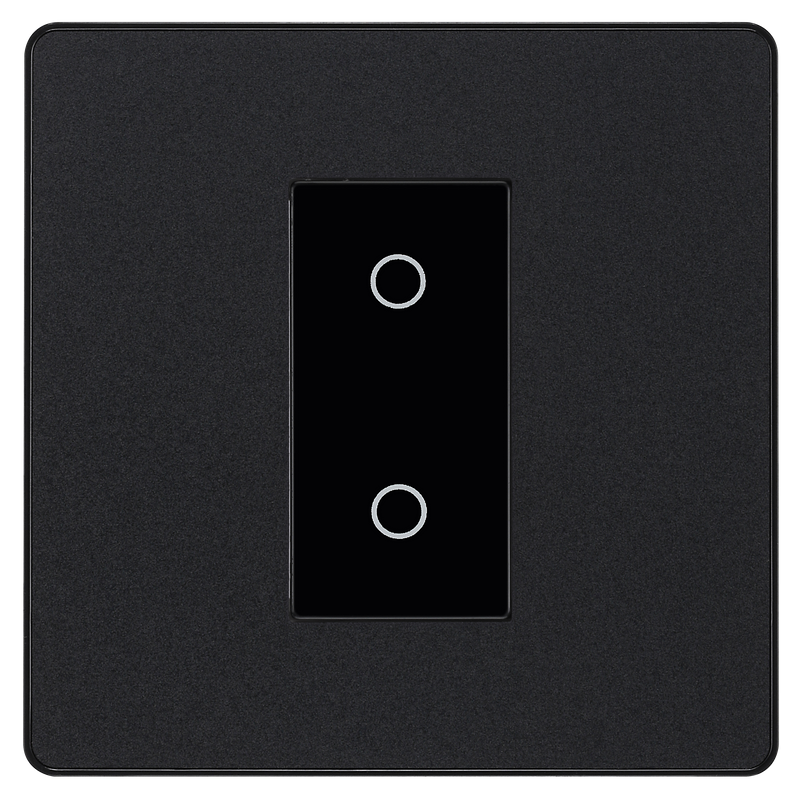 BG Electrical Evolve Matt Black - Single, 2 way touch, 200W, secondary