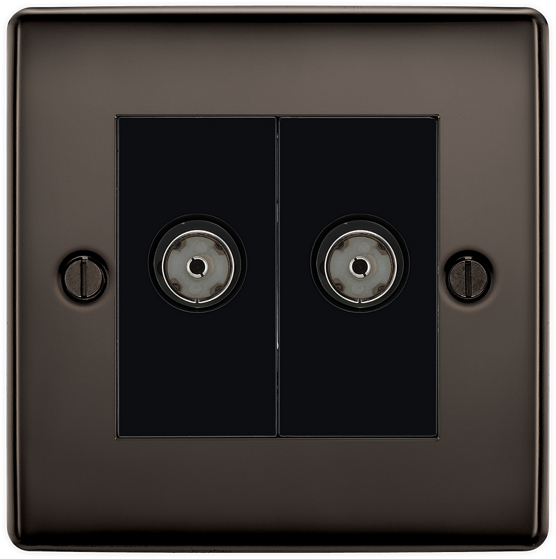 BG Electrical Nexus Metal Black Nickel - Double, isolated, co-axial